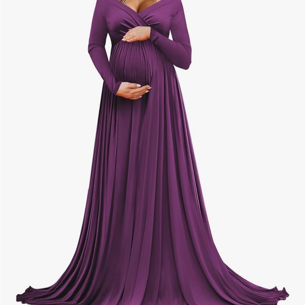 Elegant Purple Maternity Gown